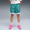 Shooting Stars Women's 5.5" Basketball Shorts, Wild Green-Posie Pink, small