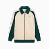 T7 Relaxed Wing Collar Track Jacket Unisex, Alpine Snow-Green Terrain, small