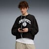 WARDROBE ESSENTIALS Sports Legacy Oversized Graphic Women's Crew Sweatshirt, PUMA Black, small-AUS