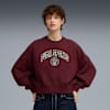 Wardrobe Essentials Sports Legacy Oversized Graphic Crew Sweatshirt Women, Ruby Shimmer, small
