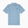 MATTR Port Golf Polo Men, Green Terrain-White Glow, small-SEA