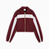 Jaket Track Santai Cropped Wanita, Ruby Shimmer, small-IDN