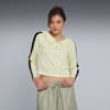 Polo Lengan Panjang Garis Leher Lebar T7 Wanita, Gold Moon, small-IDN