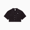 Wardrobe Essentials Cropped Shirt Woven Women, PUMA Black, small-SEA