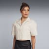 Wardrobe Essentials Cropped Shirt Woven Women, Alpine Snow, small-VNM