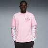 LaFrancé Pink Heem Men's Long Sleeve Basketball Tee, Pale Pink-Puma White, small