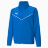 teamRISE All Weather Football Jacket Youth, Electric Blue Lemonade, small-SEA