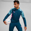 Atasan Sepak Bola Quarter-Zip Pria individualFINAL, Ocean Tropic-Bright Aqua, small-IDN