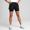 Short de padel 2-en-1 INDIVIDUAL Femme, PUMA Black-Purple Glimmer-Aquatic, small