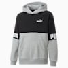 PUMA POWER Colour Block Hoodie - Boys 8-16 years, Light Gray Heather, small-NZL