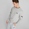 PUMA POWER Colourblock Men's Crew Neck Sweatshirt, Light Gray Heather, small-AUS