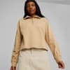 HER Women's High-Neck Half-Zip Sweatshirt, Sand Dune, small-NZL