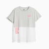 PUMA POWER Colourblock Tee - Girls 8-16 years, Light Gray Heather, small-AUS