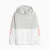PUMA POWER Colourblock Hoodie - Girls 8-16 years, Light Gray Heather, small-AUS