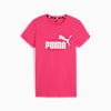 Essentials+ Metallic Logo Tee Women, Garnet Rose-Silver, small-SEA