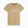 Essentials+ Metallic Logo Tee Women, Prairie Tan-Gold foil, small-PHL