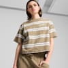 เสื้อยืดผู้หญิง PUMA SQUAD Striped, Oak Branch, small-THA