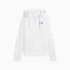 Sudadera con capucha de vellón con cierre completo para mujer logotipo pequeño Essentials No. 1, PUMA White, small