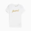 ESS+ SCRIPT Metallic Tee - Girls 8-16 years, PUMA White-Black rubber, small-NZL