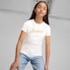 ESS+ SCRIPT Metallic Tee - Girls 8-16 years, PUMA White-Black rubber, small-AUS