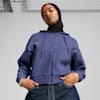 Áo hoodie croptop nữ khóa kéo toàn phần HER, Blue Crystal, small-VNM