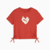 FLAMING LOVE Knotted Tee Youth, Red Fire, small-SEA