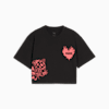 Essentials Graphic Short Length Tee Youth, PUMA Black, small