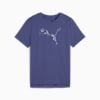 Train All Day Essentials Cat Logo Graphic Tee Youth, Blue Crystal, small-AUS