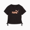 Essentials Animal Logo Infill T-Shirt mit Knotendetail Teenager, PUMA Black, small