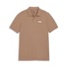 Beige PUMA polo shirt for men with short sleeves and logo on the chest.