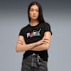 Graphic Stacked Tee Women, PUMA Black, small-PHL