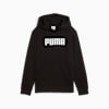Zwarte PUMA hoodie voor jongeren met zak en wit logo.