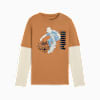 Camiseta doble de manga larga MID90s juvenil, Melted Caramel, small