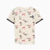 T-shirt PUMA beige per bambini, con design stampato all-over.