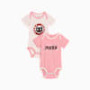 Bodies rosas PUMA para bebé con mangas cortas y diseños gráficos.