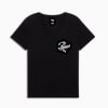 Essentials Script V-Neck Tee Women, PUMA Black, small