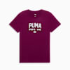 Graphic Varsity Tee Women, Berry, small
