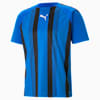 teamLIGA Striped Football Jersey Men, Electric Blue Lemonade-Puma Black-Puma White, small-VNM
