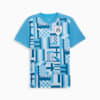 Olympique de Marseille Pre-match Short Sleeve Jersey Men, Bleu Azur-Ocean Tropic, small