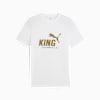 Olympique de Marseille KING Logo T-shirt voor heren, PUMA White-Gold, small
