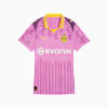 KIDSUPER x BORUSSIA DORTMUND shirt voor dames, Mauve Pop-Faster Yellow, small