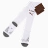 Chaussettes blanches PUMA adulte avec détails marron, logo St. Pauli et accents gris.