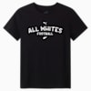 New Zealand All Whites Football 2025 Casual Tee - Youth 8-16 years, PUMA Black-PUMA White-NZF, small-NZL