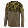 Men's AOP Rebel Crew Neck Sweater, Olive Night, small-SEA