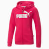 Essentials Full Zip Girls' Hoodie, BRIGHT ROSE, small-SEA