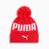 PUMA Pom Pom Kids' Beanie, BRIGHT RED, small