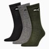 PUMA Uniseks Sokken in Crewlengte, set van 3 paar, green combo, small
