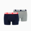 PUMA Basic Men's Boxers 2 Pack, blue / grey melange, small-NZL