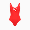 PUMA Swim Women's 1 Piece Swimsuit, red, small