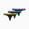 Braguita tanga para mujer (paquete de 3), black / various logo colors, small